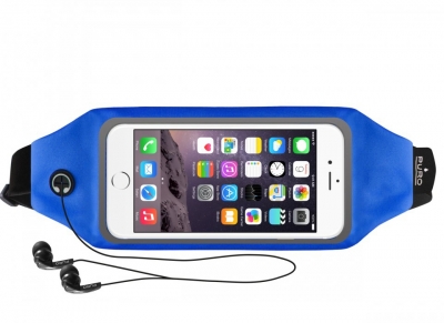 Puro Sport Belt Touch Screen sportovní pouzdro na pas pro mobilní telefon, mobil, smartphone modrá (blue)