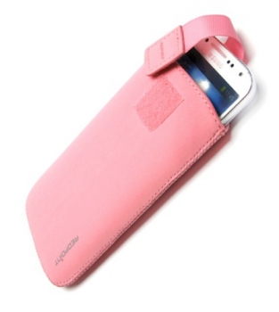 RedPoint Velvet XXL pouzdro pro mobilní telefon, mobil, smartphone (RPVEL-038-XXL) růžová (pink) s telefonem