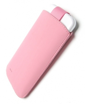 RedPoint Velvet XXL pouzdro pro mobilní telefon, mobil, smartphone (RPVEL-038-XXL) růžová (pink) s telefonem zezadu