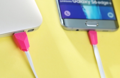 Remax Alien plochý USB kabel s microUSB konektorem pro mobilní telefon, mobil, smartphone bílo růžová (white pink) použití