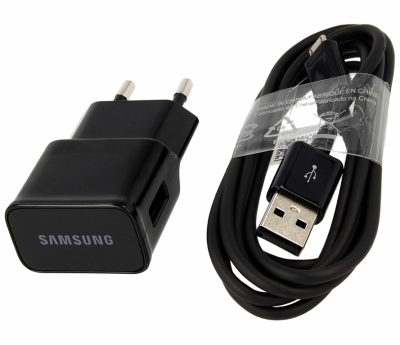 Samsung EP-TA12EBEU originální nabíječka 10W s USB výstupem 2A + Samsung ECB-DU4EBE USB kabel s microUSB konektorem černá (black)