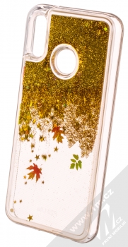 Sligo Liquid Glitter Autumn 2 ochranný kryt s přesýpacím efektem třpytek a s motivem pro Huawei P20 Lite zlatá (gold) animace 1