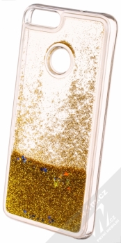 Sligo Liquid Glitter Full ochranný kryt s přesýpacím efektem třpytek pro Huawei P Smart zlatá (gold) animace 5