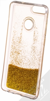 Sligo Liquid Glitter Full ochranný kryt s přesýpacím efektem třpytek pro Huawei P Smart zlatá (gold) zepředu