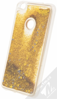 Sligo Liquid Glitter Full ochranný kryt s přesýpacím efektem třpytek pro Huawei P9 Lite (2017) zlatá (gold) animace 3