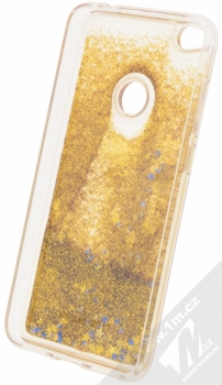 Sligo Liquid Glitter Full ochranný kryt s přesýpacím efektem třpytek pro Huawei P9 Lite (2017) zlatá (gold) zepředu