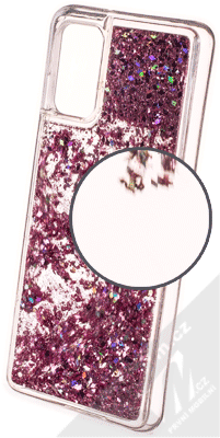 Sligo Liquid Sparkle Full ochranný kryt s přesýpacím efektem třpytek pro Samsung Galaxy S20 Plus růžově zlatá (rose gold)