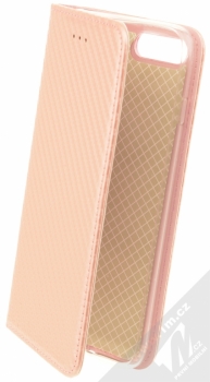 Sligo Smart Carbon flipové pouzdro pro Apple iPhone 7 Plus růžově zlatá (rose gold)