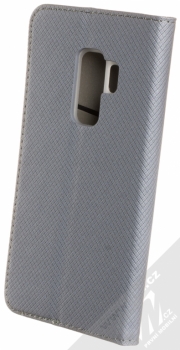 Sligo Smart Magnet flipové pouzdro pro Samsung Galaxy S9 Plus kovově šedá (steel) zezadu