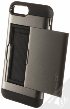 Spigen Slim Armor CS odolný ochranný kryt s kapsičkou pro Apple iPhone 7 Plus, iPhone 8 Plus kovově šedá (gunmetal) otevřené