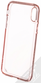 Spigen Ultra Hybrid odolný ochranný kryt pro Apple iPhone X růžová průhledná (rose crystal) zepředu