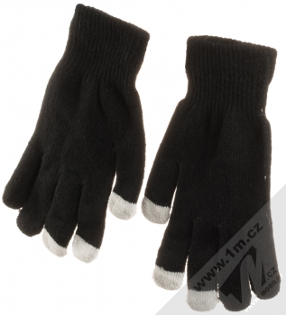 URan Touch Gloves Basic pletené rukavice pro kapacitní dotykový displej černá (black) zepředu