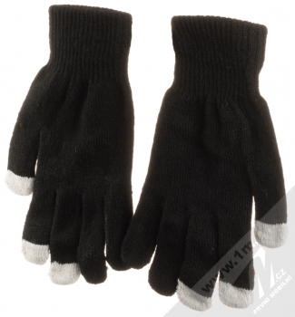URan Touch Gloves Basic pletené rukavice pro kapacitní dotykový displej černá (black) zezadu