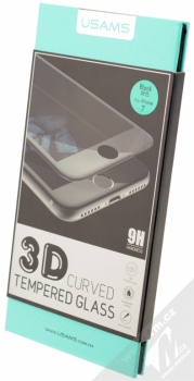 USAMS 3D Curved Tempered Glass barevné ochranné tvrzené sklo na displej pro Apple iPhone 7 černá (black) krabička