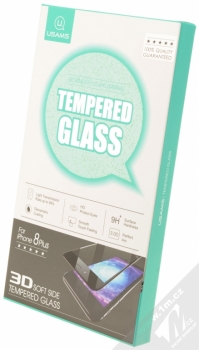 USAMS 3D Soft Side Tempered Glass ochranné tvrzené sklo na kompletní displej pro Apple iPhone 6 Plus, iPhone 6S Plus, iPhone 7 Plus, iPhone 8 Plus černá (black) krabička