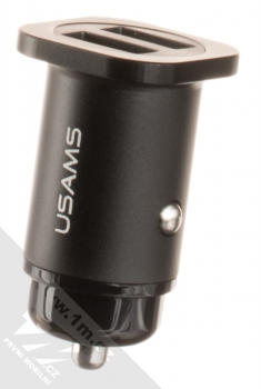USAMS C7 Dual USB Mini Metal Car Charger nabíječka do auta s 2xUSB výstupem a proudem 4.8A černá (black)