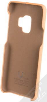 USAMS Joe kožený ochranný kryt pro Samsung Galaxy S9 béžová (beige) zepředu