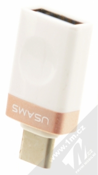 USAMS OTG miniaturní a elegantní OTG redukce z USB Type-C na USB pro mobilní telefon, mobil, smartphone, tablet bílá zlatá (white gold)