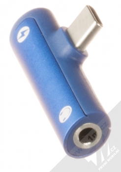USAMS Type-C + 3.5mm Audio Adapter miniaturní rozdvojka z USB Type-C konektor na jack 3,5mm a USB Type-C konektor modrá (blue) 3,5mm jack konektor