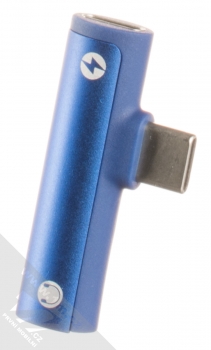 USAMS Type-C + 3.5mm Audio Adapter miniaturní rozdvojka z USB Type-C konektor na jack 3,5mm a USB Type-C konektor modrá (blue)