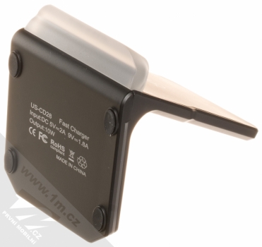 USAMS Zino Wireless Fast Charging Pad stojánek rychlého bezdrátového Qi nabíjení černá (black) zezdola