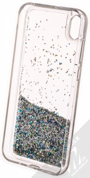 Vennus Liquid Glitter ochranný kryt s přesýpacím efektem třpytek pro Huawei Y5 (2019), Honor 8S stříbrná (silver) zepředu