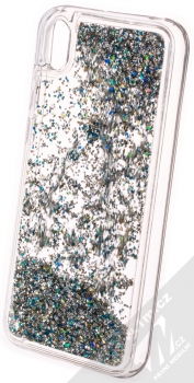 Vennus Liquid Glitter ochranný kryt s přesýpacím efektem třpytek pro Huawei Y5 (2019), Honor 8S stříbrná (silver) zezadu