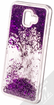 Vennus Liquid Pearl ochranný kryt s přesýpacím efektem třpytek pro Samsung Galaxy J6 Plus (2018) fialová (violet) animace 1