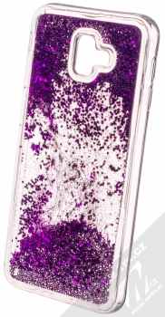 Vennus Liquid Pearl ochranný kryt s přesýpacím efektem třpytek pro Samsung Galaxy J6 Plus (2018) fialová (violet) animace 2