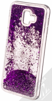 Vennus Liquid Pearl ochranný kryt s přesýpacím efektem třpytek pro Samsung Galaxy J6 Plus (2018) fialová (violet) animace 3