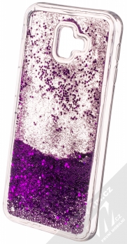 Vennus Liquid Pearl ochranný kryt s přesýpacím efektem třpytek pro Samsung Galaxy J6 Plus (2018) fialová (violet) animace 5