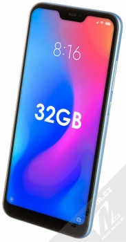 XIAOMI MI A2 LITE 4GB/32GB Global Version CZ LTE modrá (blue) šikmo zepředu