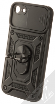 1Mcz Armor CamShield odolný ochranný kryt s držákem na prst pro Apple iPhone 7, iPhone 8, iPhone SE (2020), iPhone SE (2022) černá (black) otevřené držák