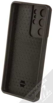 1Mcz Armor CamShield odolný ochranný kryt s držákem na prst pro Samsung Galaxy S21 Ultra černá (black) zepředu