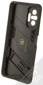 1Mcz Armor Ribbed odolný ochranný kryt se stojánkem pro Xiaomi Redmi Note 10 Pro, Redmi Note 10 Pro Max černá (black) zepředu