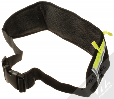 1Mcz Belt Fit Triple Soft sportovní pouzdro na pas s trojí kapsičkou pro mobilní telefon od 5.0 do 6.5 palců černá limetkově zelená (black lime green) zezadu