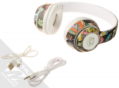 1Mcz CA-036 Skater Leopard Bluetooth stereo sluchátka bílá (white) balení
