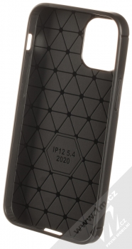 1Mcz Carbon TPU ochranný kryt pro Apple iPhone 12 mini černá (black) zepředu