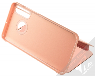 1Mcz Clear View flipové pouzdro pro Huawei P30 Lite růžová (pink) stojánek