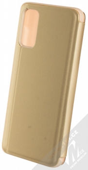 1Mcz Clear View flipové pouzdro pro Samsung Galaxy S20 zlatá (gold) zezadu