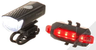 1Mcz DT-009 přední a zadní LED světlo na kolo a koloběžku černá (black)