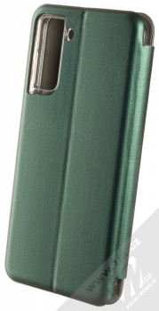 1Mcz Elegance Book flipové pouzdro pro Samsung Galaxy S21 Plus tmavě zelená (dark green) zezadu