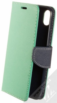 1Mcz Fancy Book flipové pouzdro pro Apple iPhone XR mátově zelená modrá (mint blue)