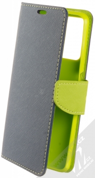 1Mcz Fancy Book flipové pouzdro pro Realme 9i, Oppo A96 4G modrá limetkově zelená (blue lime)
