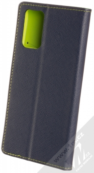 1Mcz Fancy Book flipové pouzdro pro Samsung Galaxy Note 20 modrá limetkově zelená (blue lime) zezadu