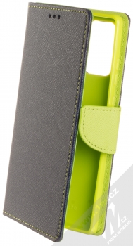 1Mcz Fancy Book flipové pouzdro pro Samsung Galaxy Note 20 modrá limetkově zelená (blue lime)