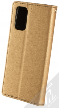 1Mcz Fancy Book flipové pouzdro pro Xiaomi Redmi 9T, Poco M3 zlatá černá (gold black) zezadu