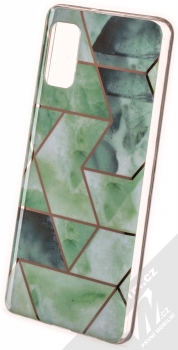 1Mcz Geometric Marble Cover ochranný kryt pro Samsung Galaxy A41 zelená (green)