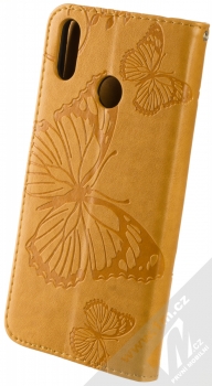 1Mcz GlypticaL Roj motýlů 1 Book flipové pouzdro pro Honor 8X okrově hnědá (ochre brown) zezadu