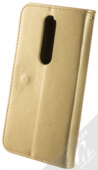 1Mcz GlypticaR Sova a lapač snů 1 Book flipové pouzdro pro Nokia 7.1 zlatá (gold) zezadu